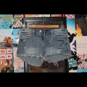 The shorts are very cute ripped denim